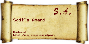 Soós Amand névjegykártya